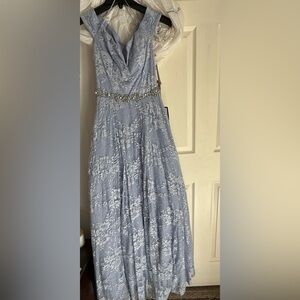 Periwinkle Lace Dress with Beaded Detail